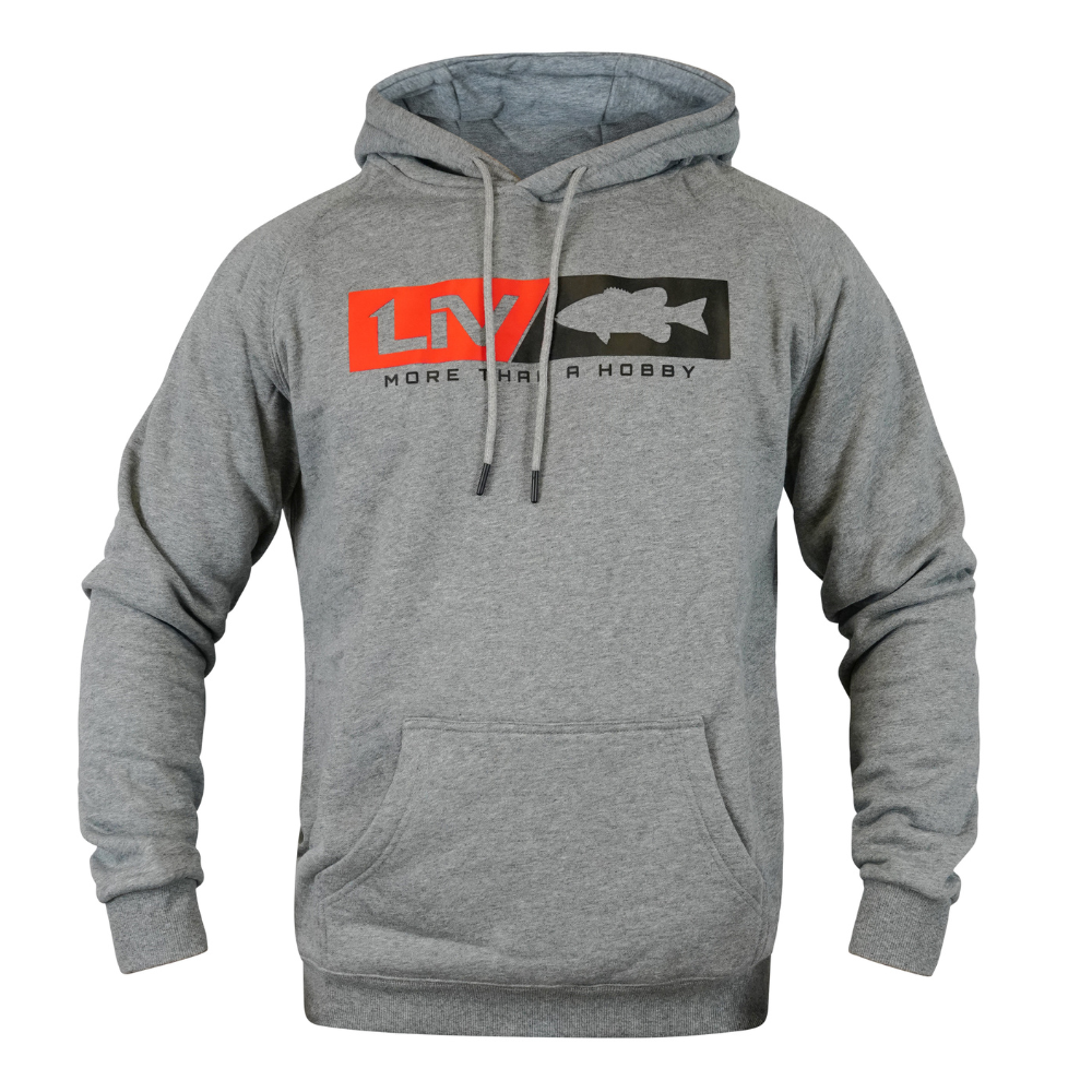 Red Logo Hoodie Grey - LIV FISHING