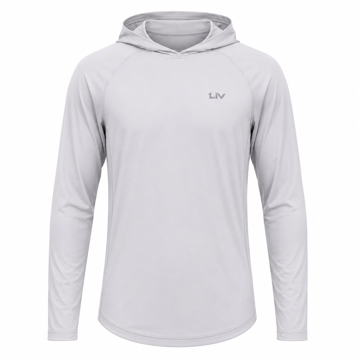 Hooded Grey Sunshirt - LIV FISHING