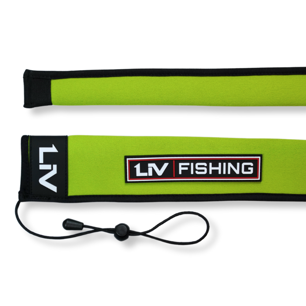 LIV Fishing Rod Sleeve - Neoprene Floating, Hook-Resistant, American Flag Design For Spinning Rods