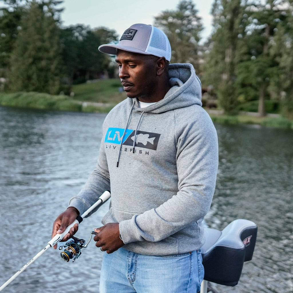 Logo Hoodie Grey - LIVE 2 FISH