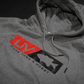 Red Logo Hoodie Grey - LIV FISHING