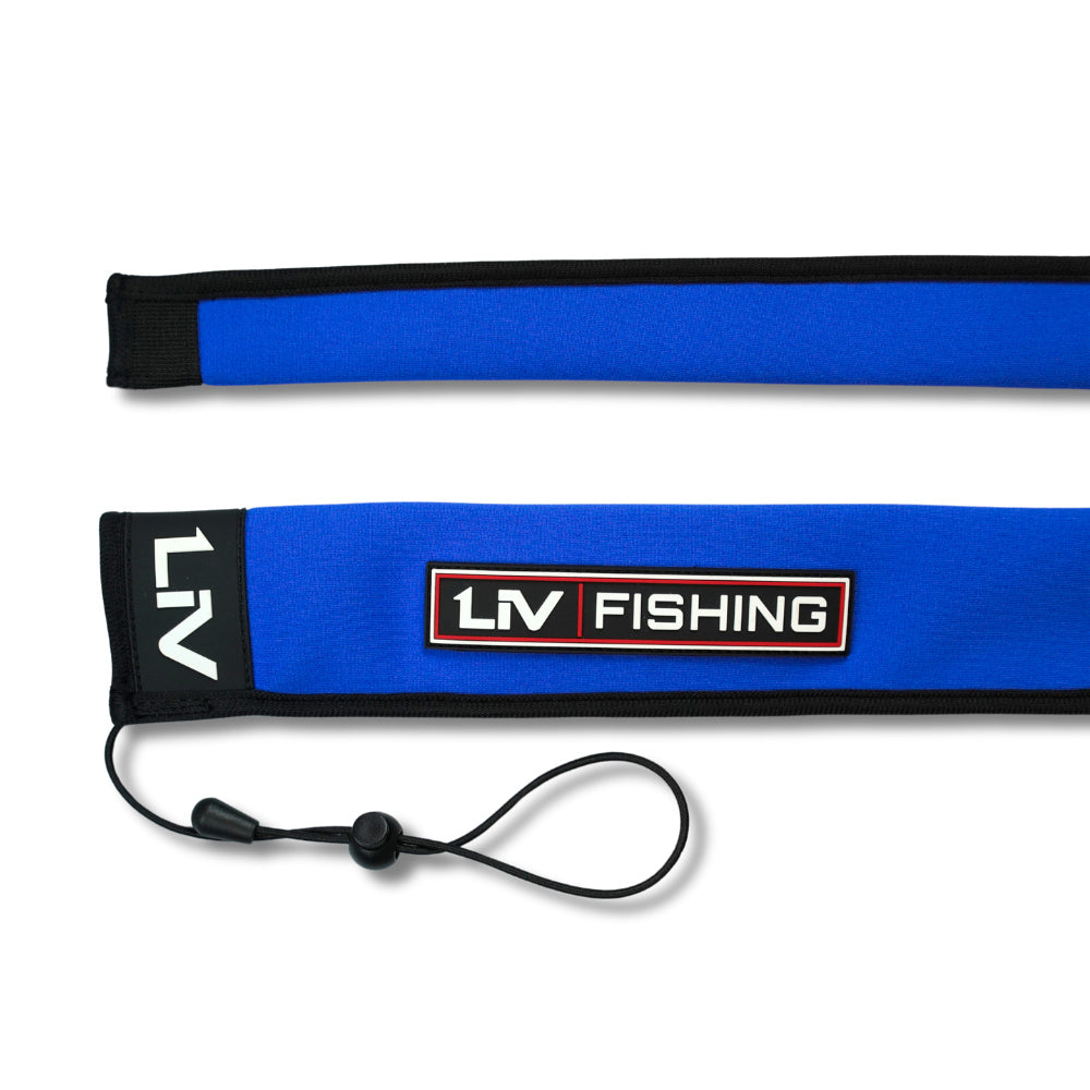 LIV Fishing Rod Sleeve – Neoprene – Floating & Hook Resistant – Blue Spinning