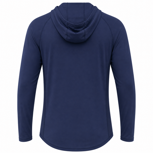 Hooded Navy Blue Sunshirt - LIV FISHING
