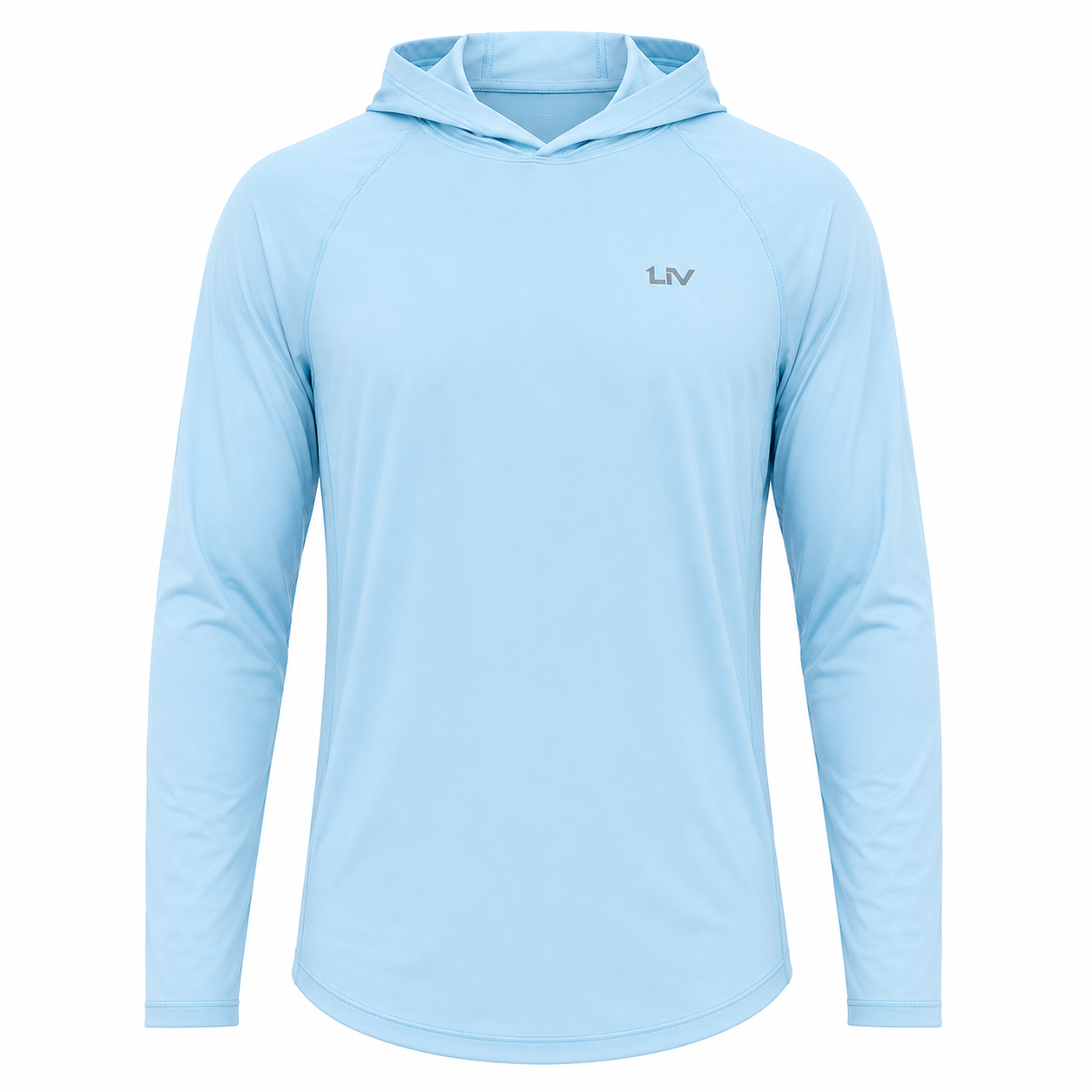 Hooded Light Blue Sunshirt - LIV FISHING