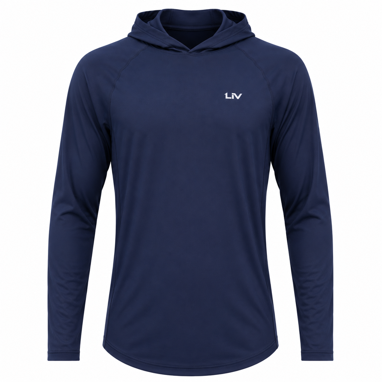 Hooded Navy Blue Sunshirt - LIV FISHING