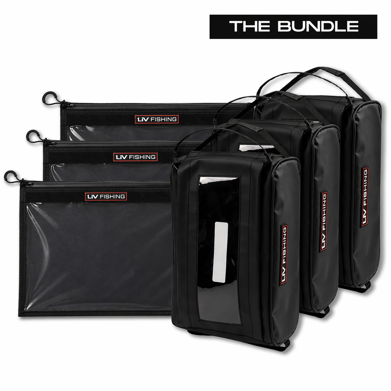 Ultimate Tackle Storage Bundle – 3 Waterproof EZ Bags + 3 Durable Pro Packs– LIV FISHING