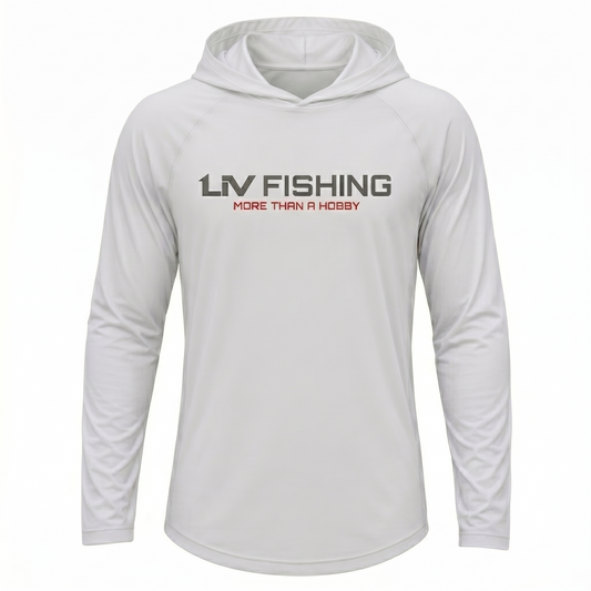 Hooded Brand Grey Sunshirt - LIV FISHING