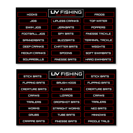 Tackle Label Sheet Pack - LIV FISHING